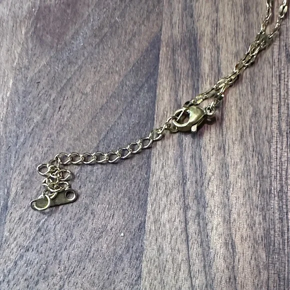 18K Gold Plated Stainless Steel Blue And White Jewel Necklace - Picture 3 of 4